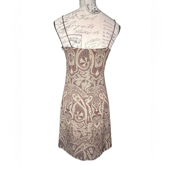 Old Navy vintage y2k Women's Brown and tan/Cream Dress size 2 paisley print EUC - Picture 3 of 6